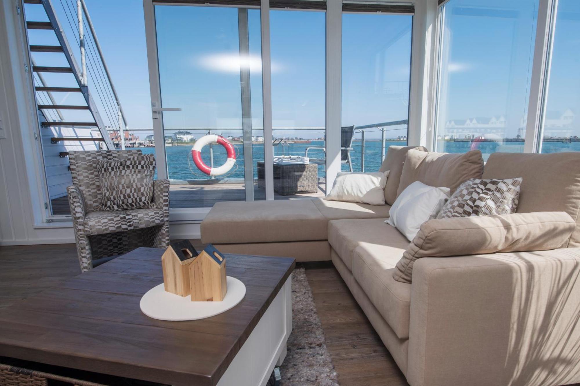 Schwimmendes Ferienhaus Antares One By Seeblick Ferien Oro, Rundum Wasser, Sauna Olpenitz Esterno foto