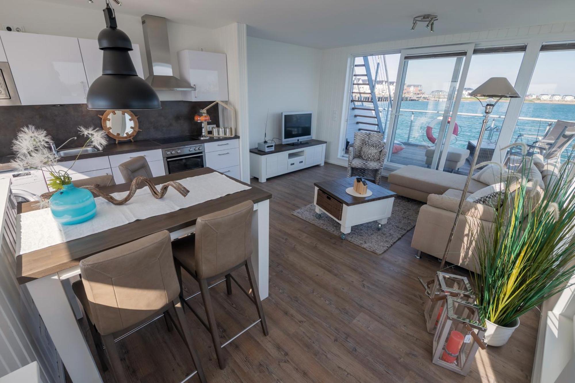Schwimmendes Ferienhaus Antares One By Seeblick Ferien Oro, Rundum Wasser, Sauna Olpenitz Esterno foto