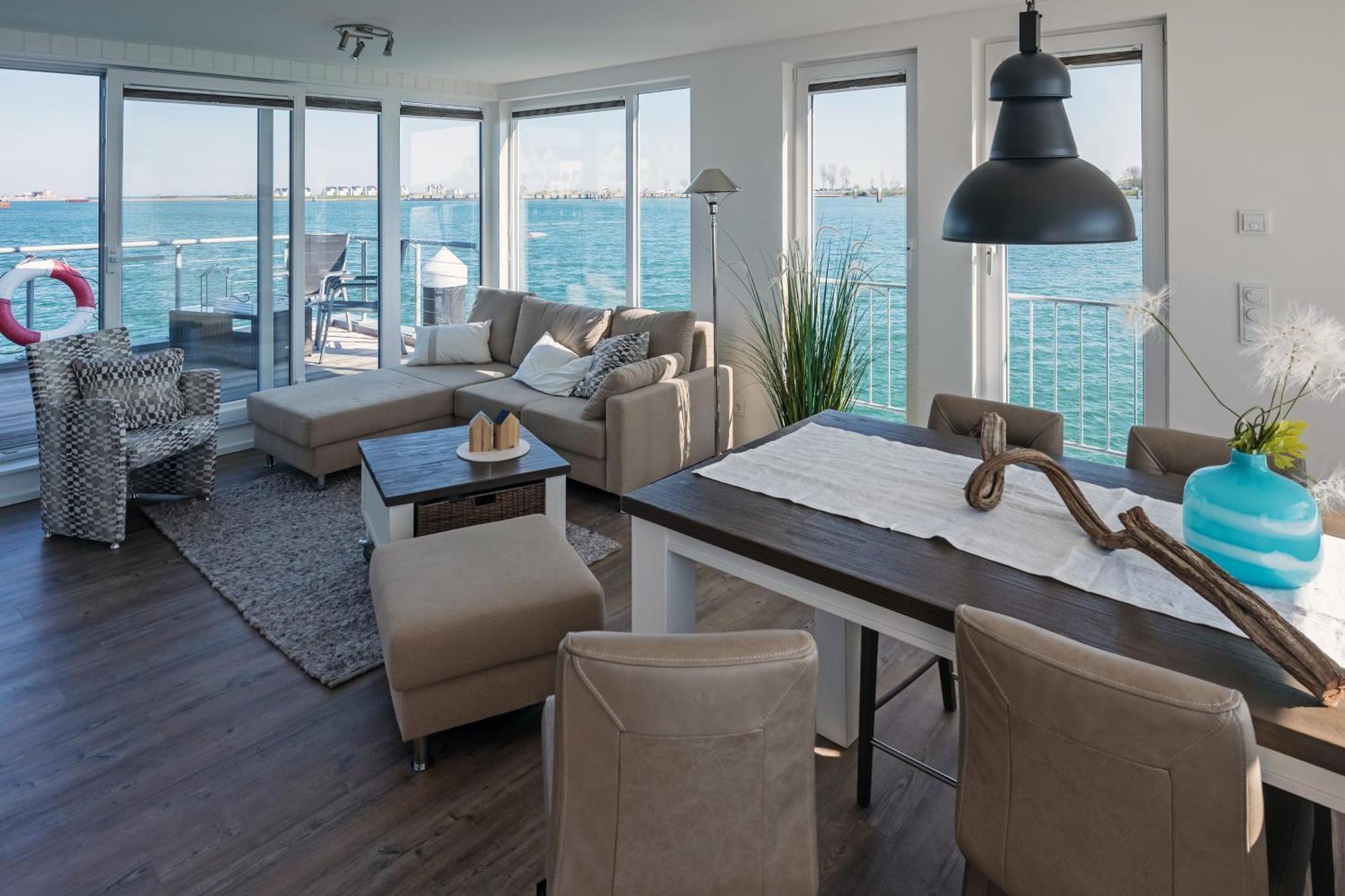 Schwimmendes Ferienhaus Antares One By Seeblick Ferien Oro, Rundum Wasser, Sauna Olpenitz Esterno foto