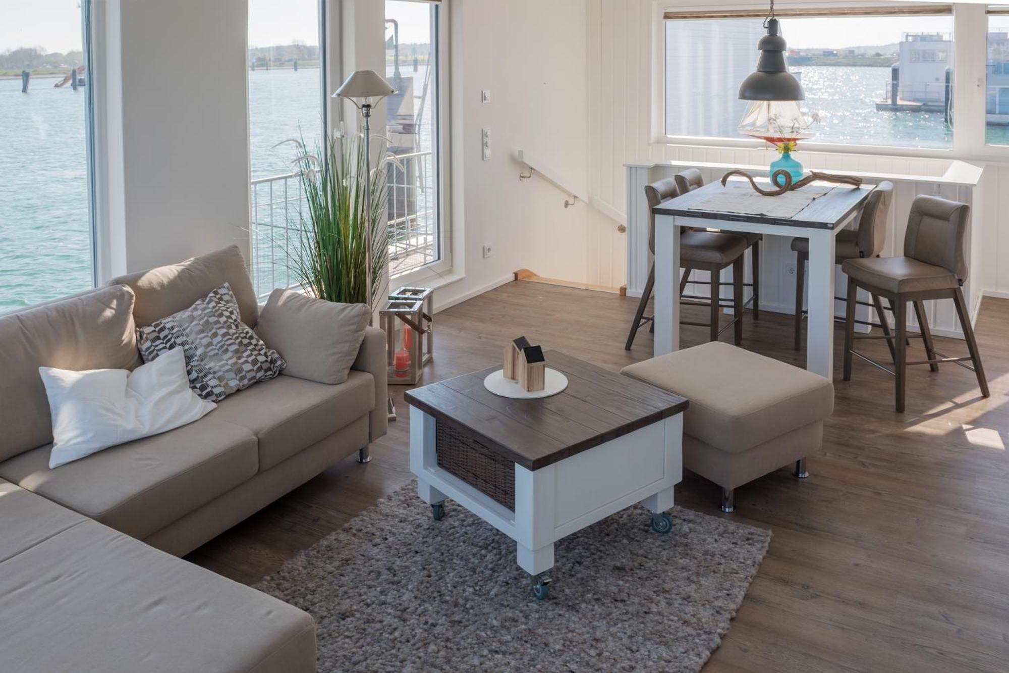 Schwimmendes Ferienhaus Antares One By Seeblick Ferien Oro, Rundum Wasser, Sauna Olpenitz Esterno foto